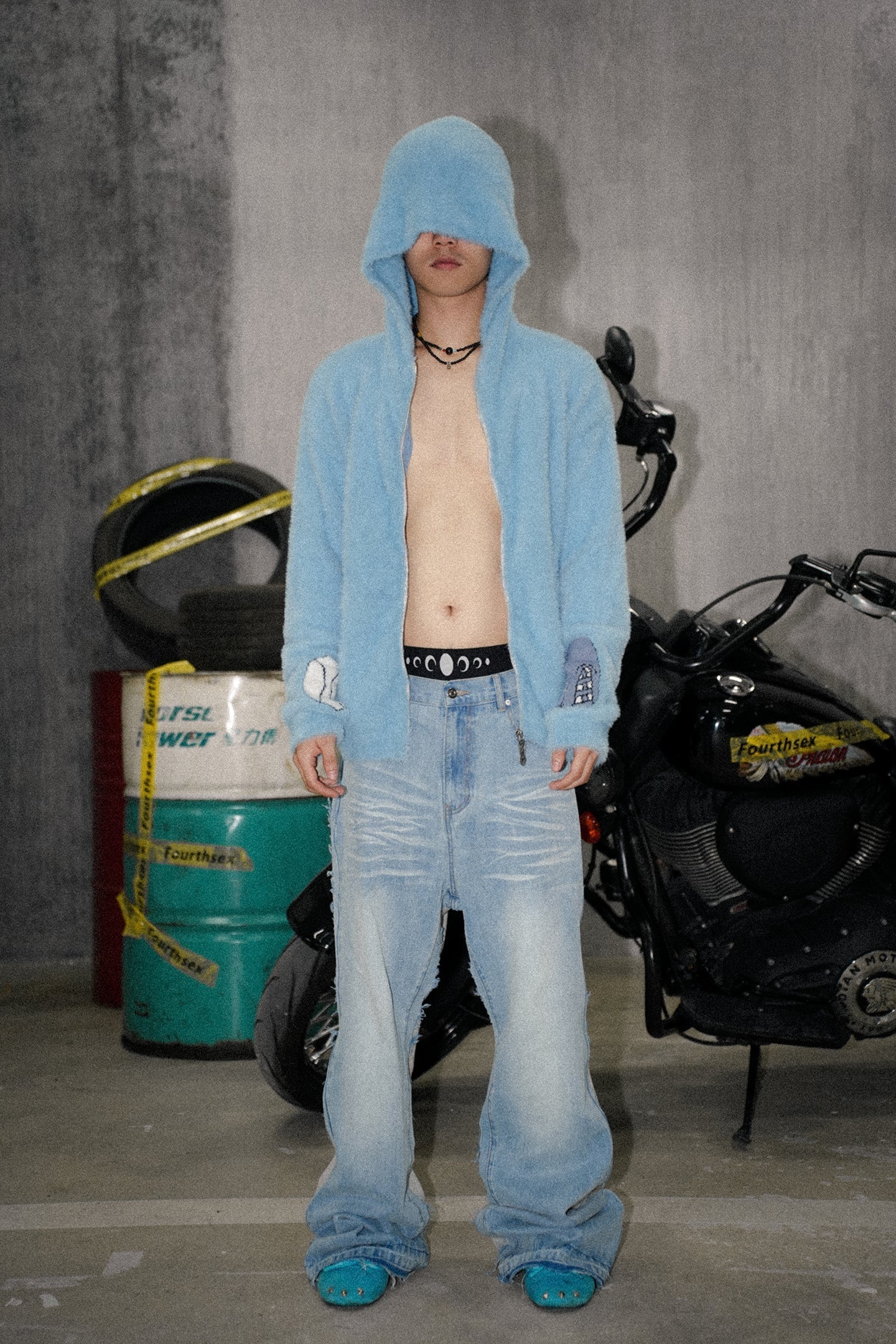 Washed Whisker Denim Sweatpants