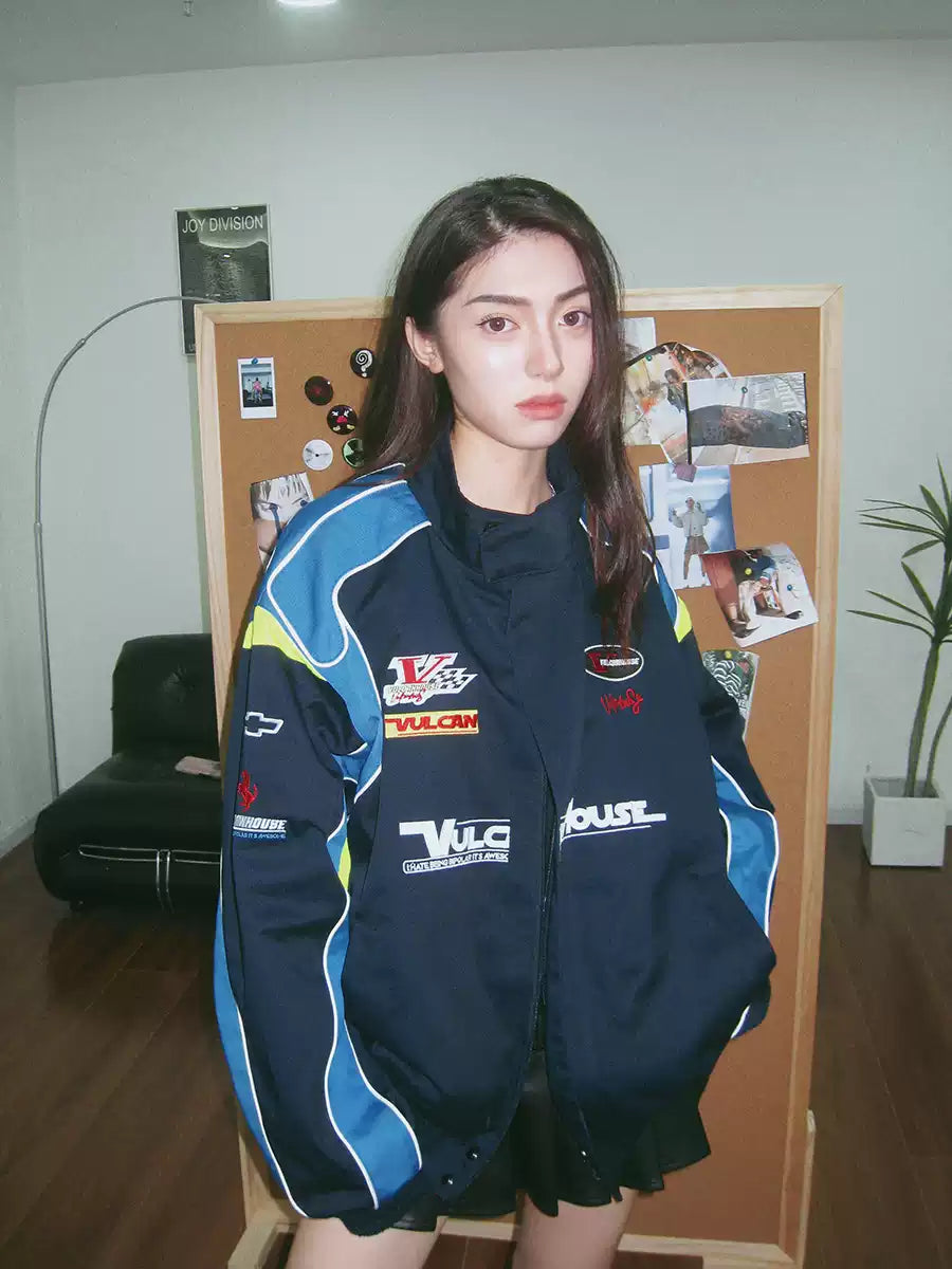 Blue-Green Racing Cotton Jacket