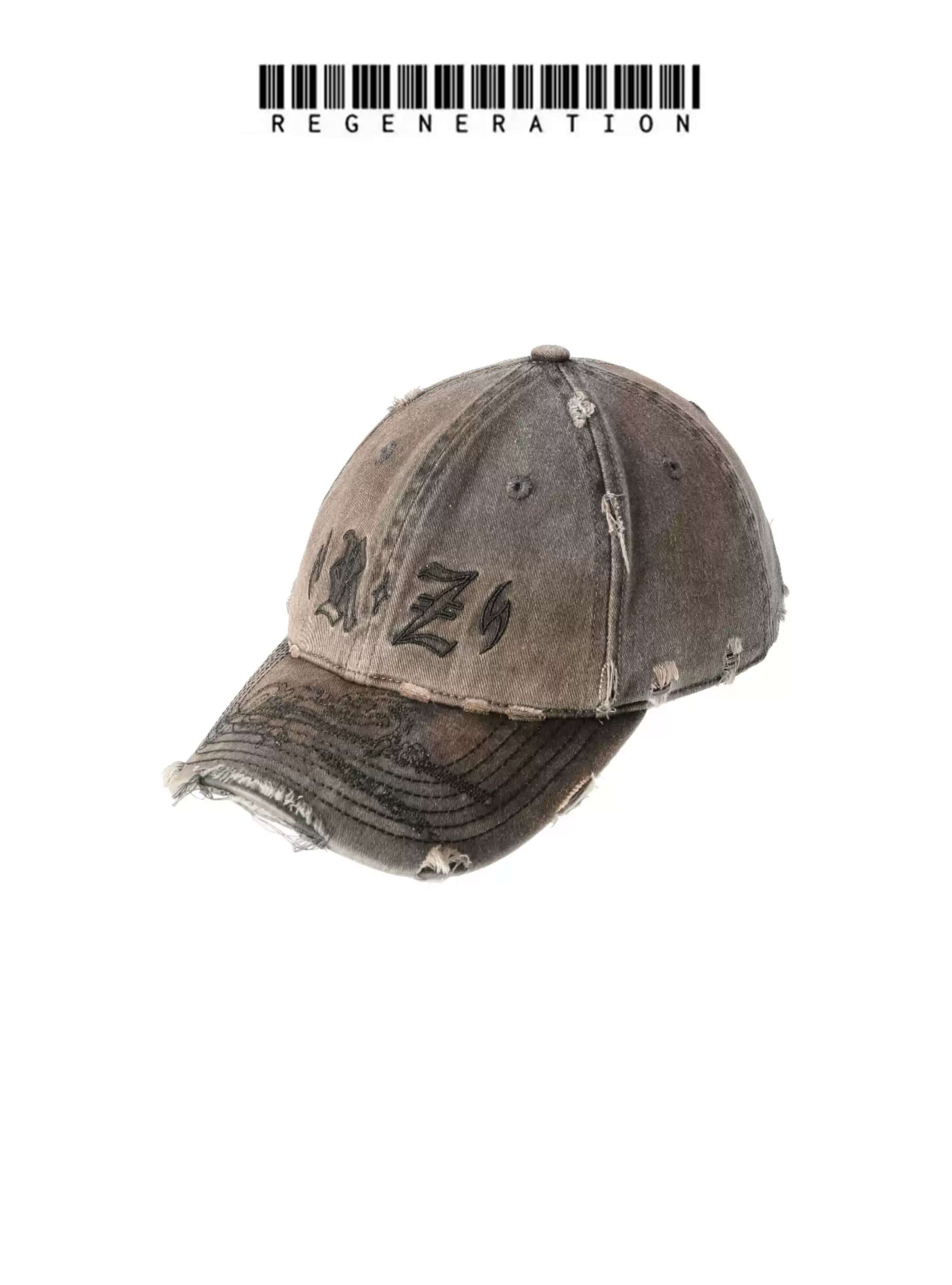 Dragon Pattern Distressed Cap