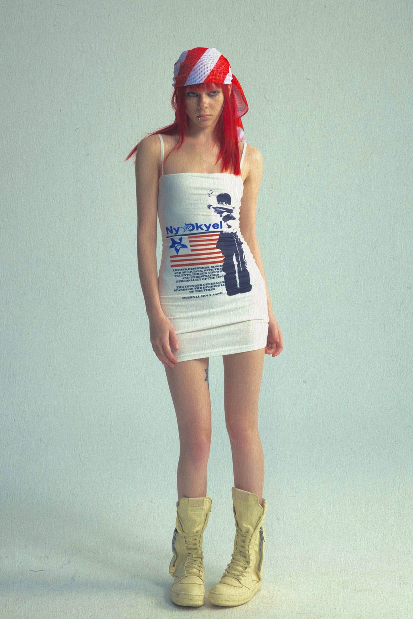 National Flag Print Double Layer Anti-Exposure Dress