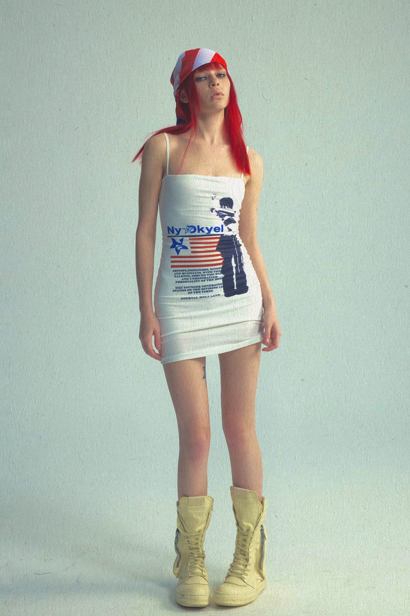 National Flag Print Double Layer Anti-Exposure Dress