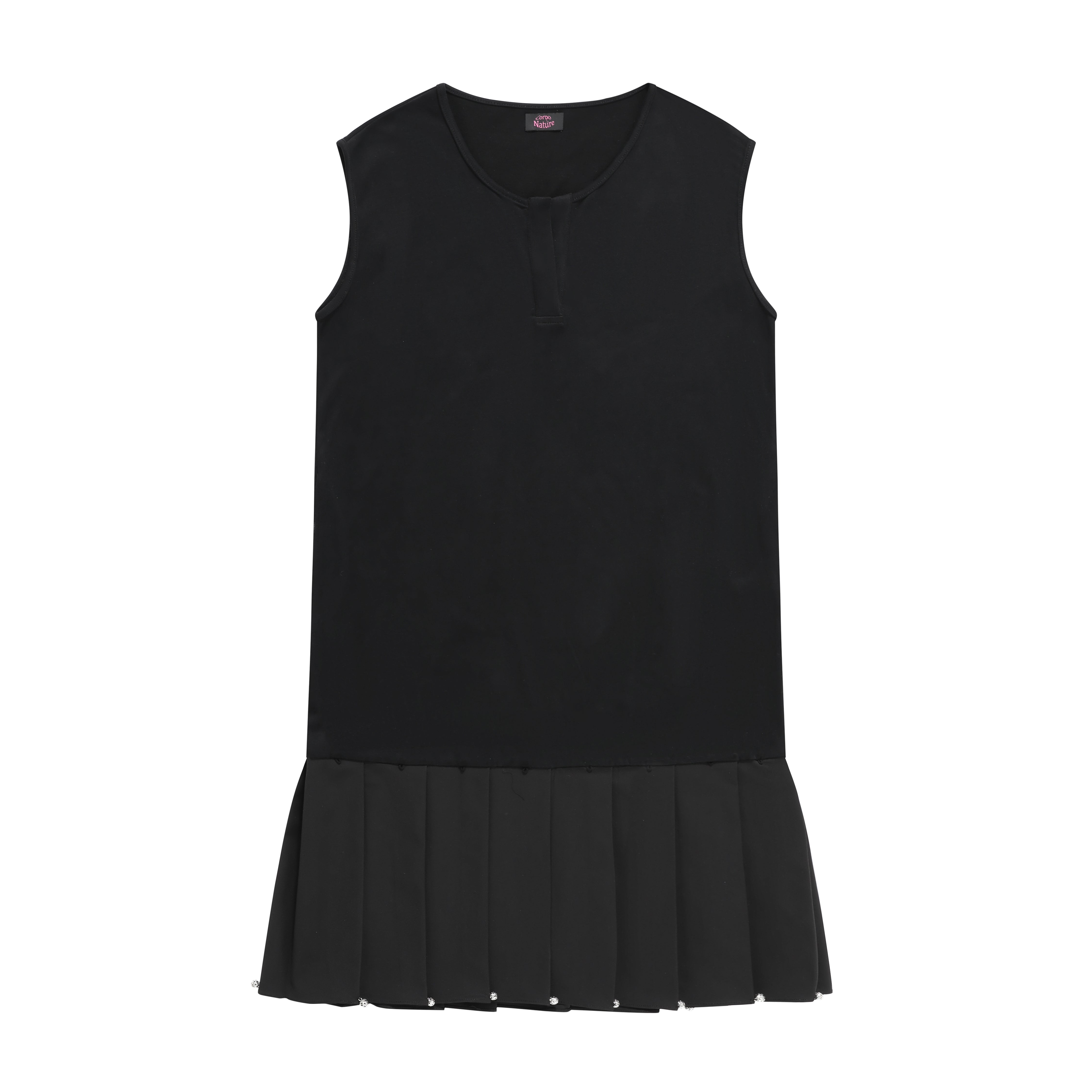 Patchwork Pleated Vest Dress