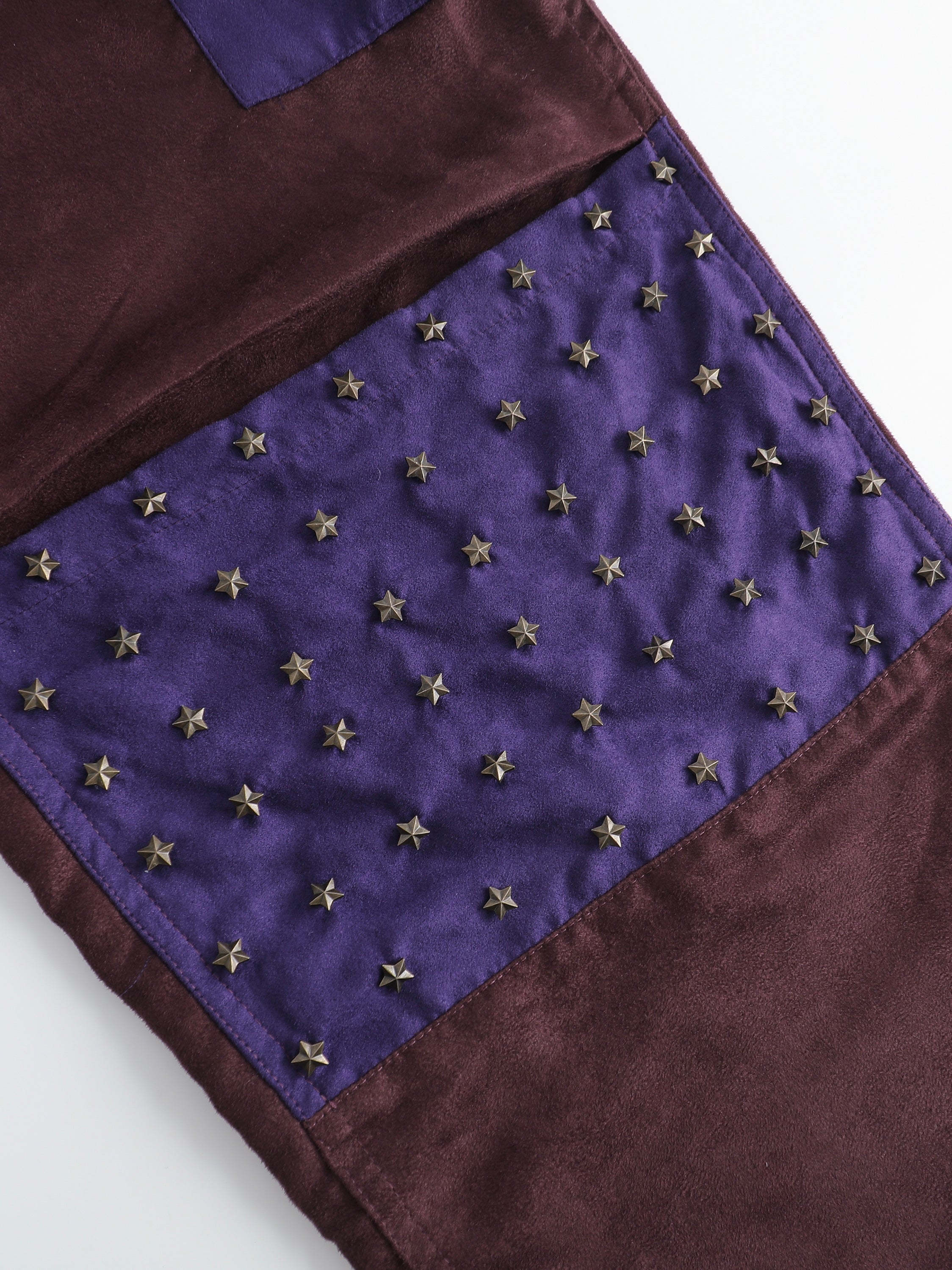 Suede Patchwork Cargo Pants