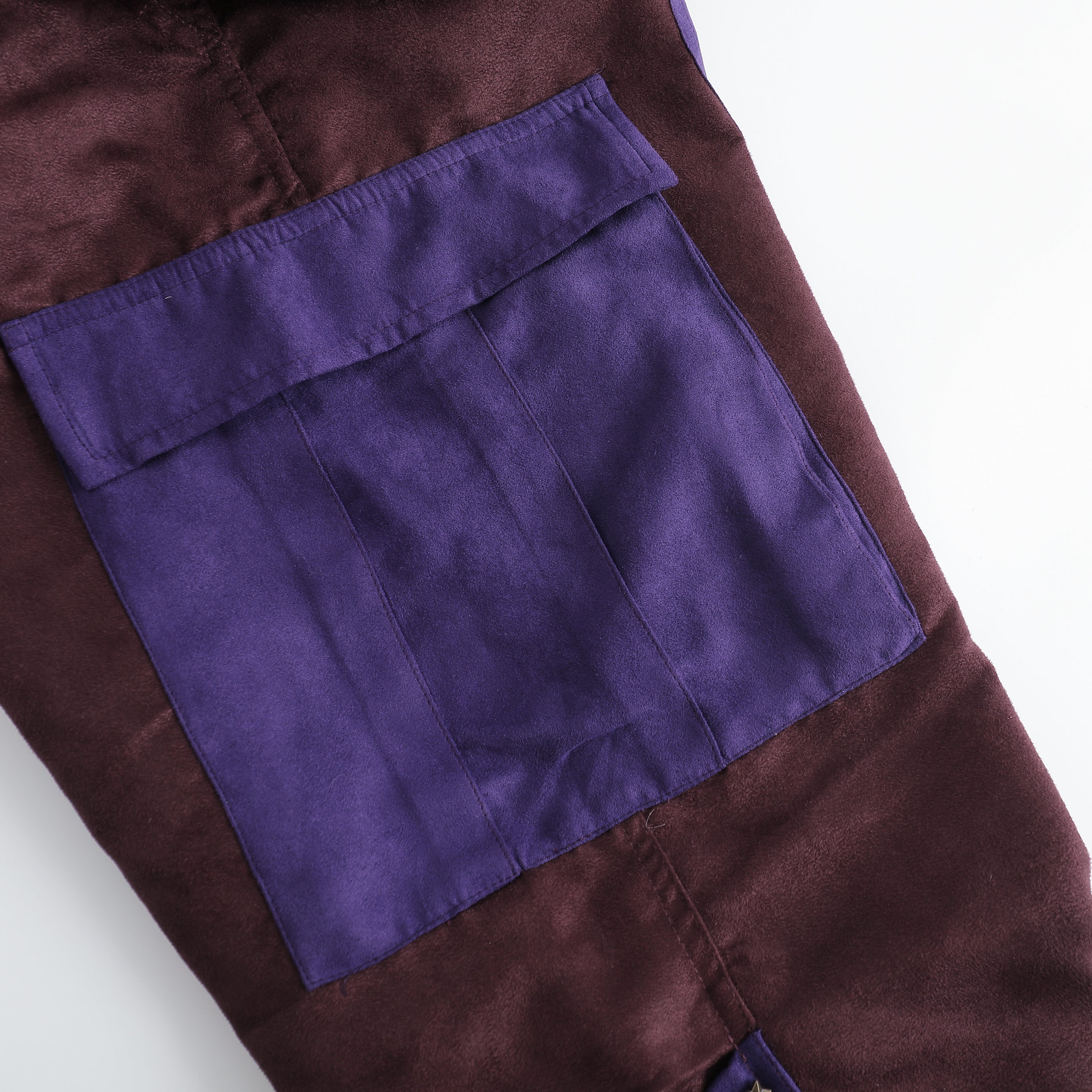 Suede Patchwork Cargo Pants