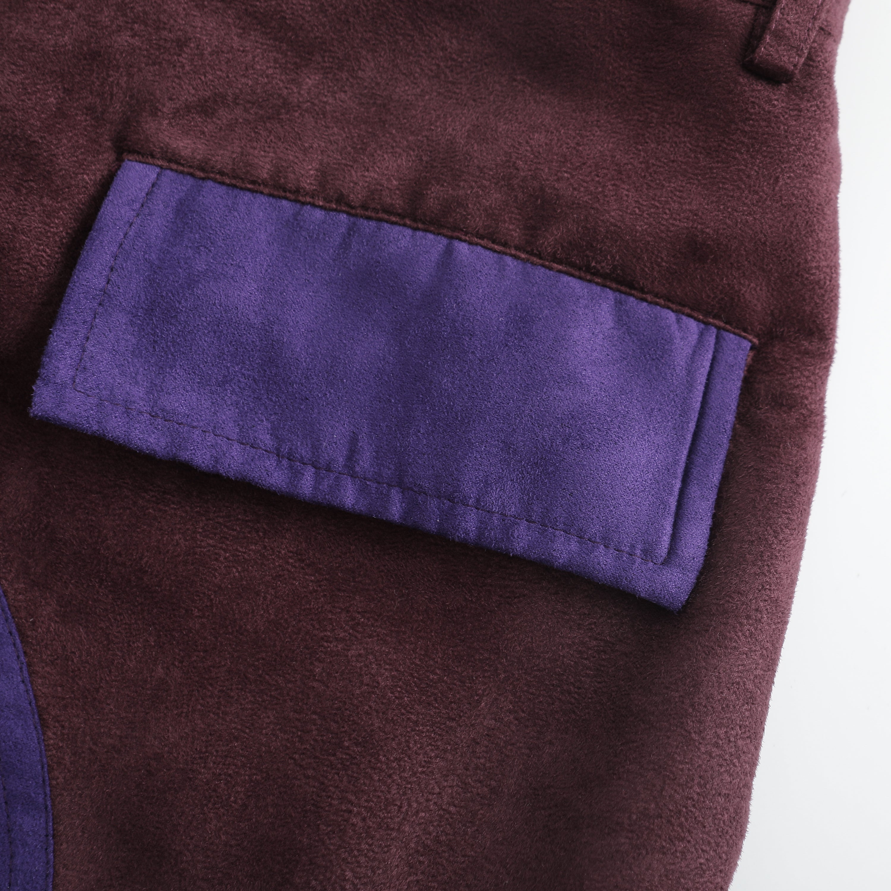 Suede Patchwork Cargo Pants
