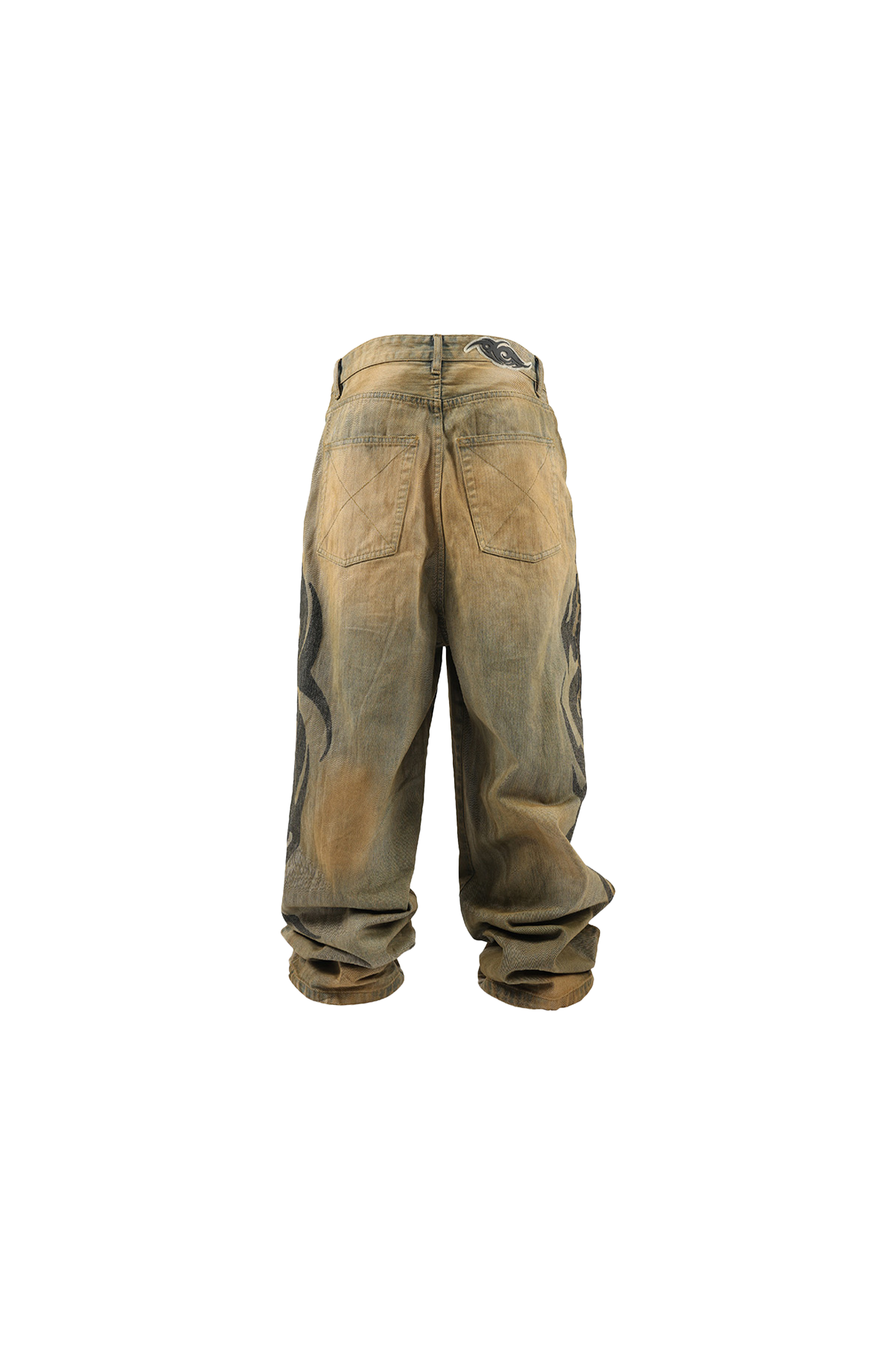 Heavy Washed Yellow Mud Dyed Bamboo Baggy Pants