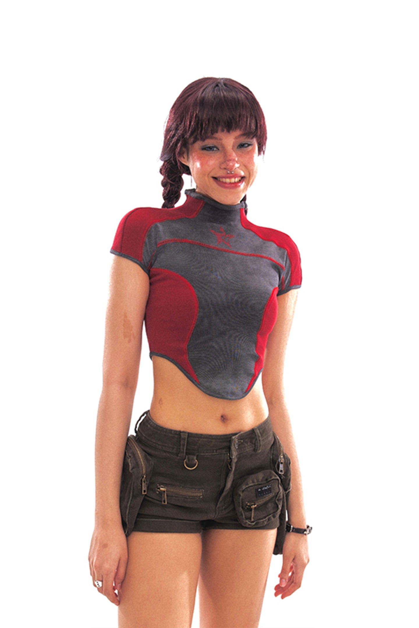 Washed Distressed Three-dimensional Large Pocket Design Functional Shorts