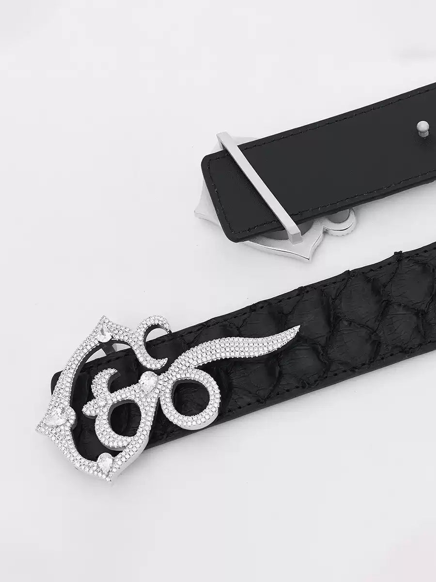 Rhinestone-Embellished Belt